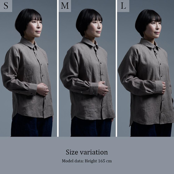 【Lサイズ】【入門編】 Linen Shirt 男女兼用シャツ / 丁子茶(ちょうじちゃ) t034e-cja2-l 10枚目の画像