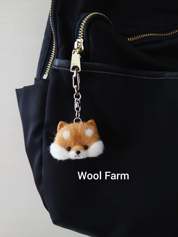 Wool Farmグッズ『柴犬キーホルダー・シルバー』　～Wool Farm～　羊毛フェルト 3枚目の画像