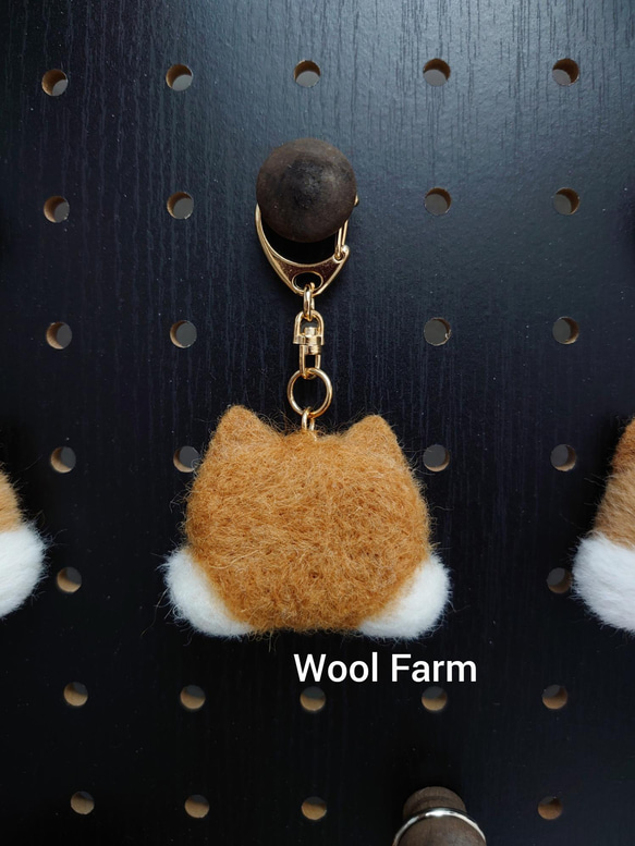 Wool Farmグッズ『柴犬キーホルダー・シルバー』　～Wool Farm～　羊毛フェルト 4枚目の画像