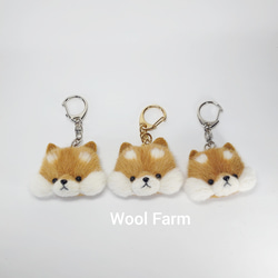 Wool Farmグッズ『柴犬キーホルダー・シルバー』　～Wool Farm～　羊毛フェルト 2枚目の画像