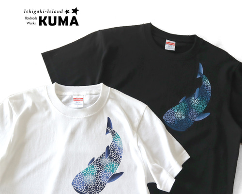 型染め ジンベエザメのTシャツ ステンシル Tシャツ 手作り工房KUMA