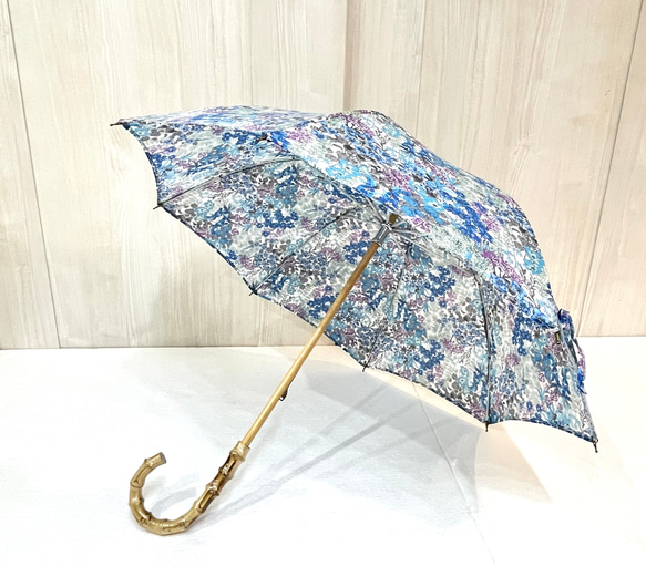 〔花柄✳︎日傘✳︎春色ブルー〕HiraTen parasol 1枚目の画像