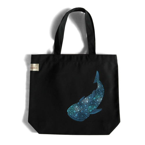 型染め ジンベエザメ トートバッグ キャンバス地 ブラック トート