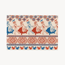 ポストカード「お裁縫」 3枚入　トリコロールな刺繍の図案 3枚目の画像