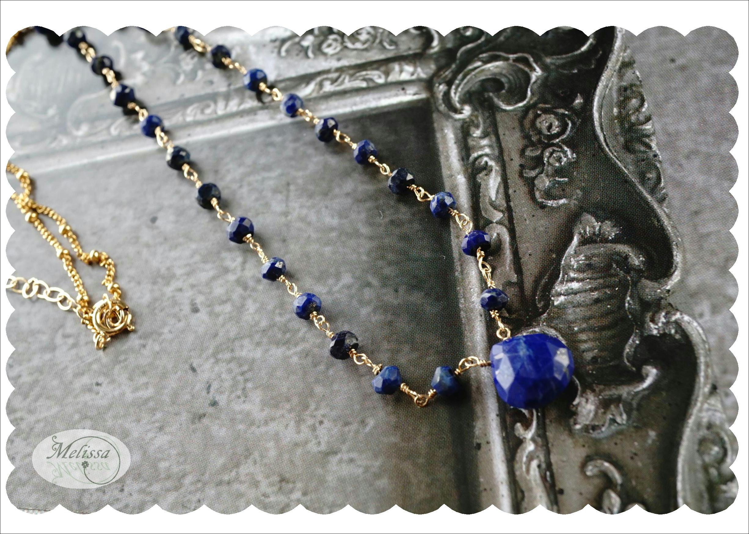 ラピスラズリのワイヤーネックレス