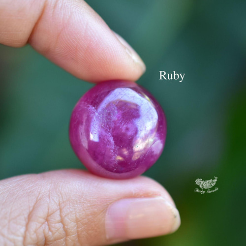 じんわりシラー☆円形☆ルビー ルース6b 天然石 Funky garuda 天然石