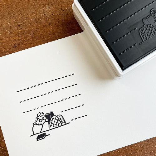 メモスタンプ シャチハタ マールちゃん 罫線(読書) OSMO(オスモ)50