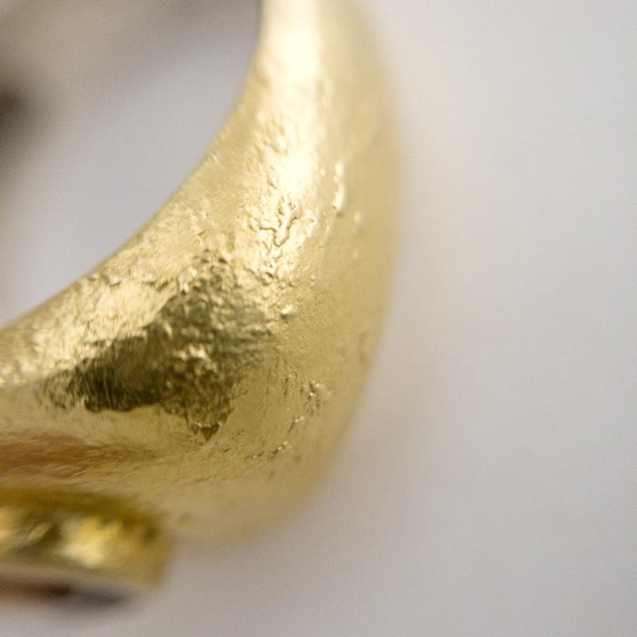 一点モノ：ブラウントルマリンの鍍金のリング【no.12044】 5枚目の画像