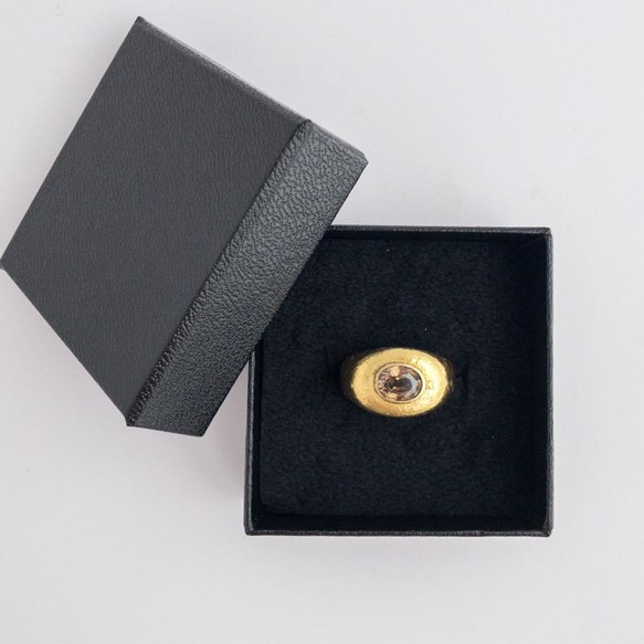 一点モノ：ブラウントルマリンの鍍金のリング【no.12044】 2枚目の画像