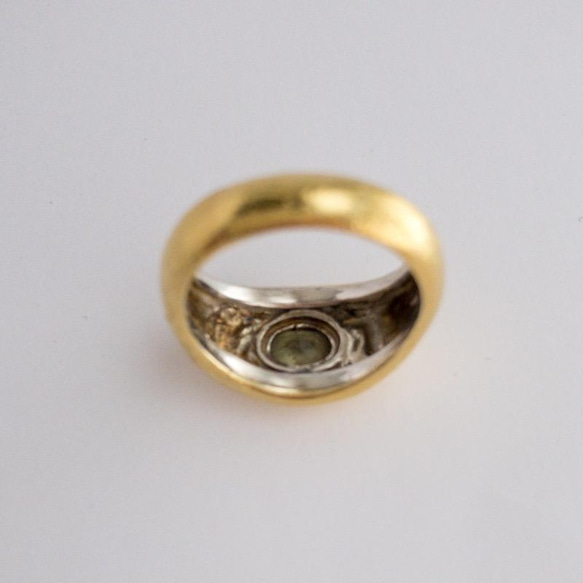 一点モノ：グリーンコーネルピンの鍍金のリング【no.12045】 6枚目の画像