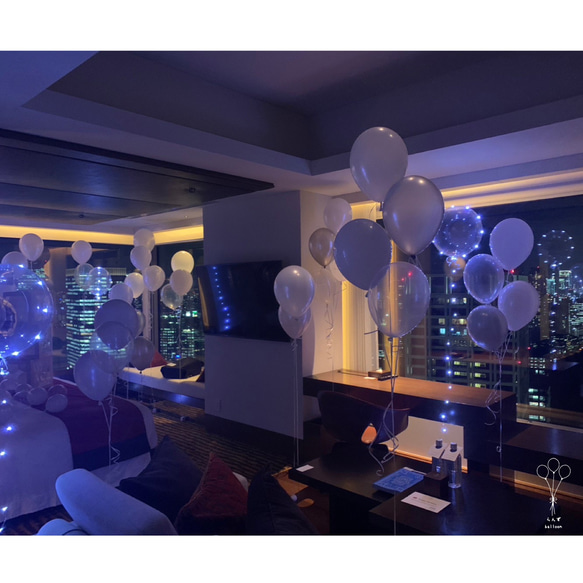 LEDライト付バルーン　風船　LED バルーン　バルーンギフト　結婚式　お祝い　電報　祝電　誕生日　ウェルカムスペース 6枚目の画像