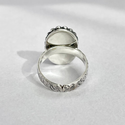 天然石ターコイズビンテージ風シルバーリング　フリーサイズ１２号〜　〈送料無料〉SR-047 12枚目の画像