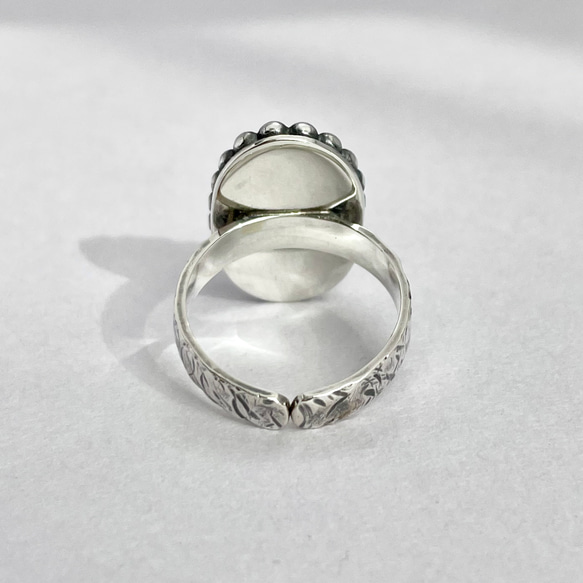 天然石ターコイズビンテージ風シルバーリング　フリーサイズ１２号〜　〈送料無料〉SR-047 12枚目の画像