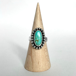 天然石ターコイズビンテージ風シルバーリング　フリーサイズ１２号〜　〈送料無料〉SR-047 8枚目の画像