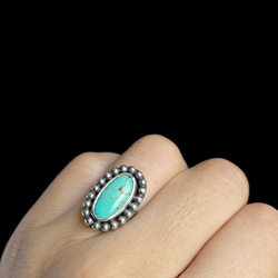 天然石ターコイズビンテージ風シルバーリング　フリーサイズ１２号〜　〈送料無料〉SR-047 13枚目の画像