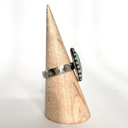 天然石ターコイズビンテージ風シルバーリング　フリーサイズ１２号〜　〈送料無料〉SR-047 9枚目の画像