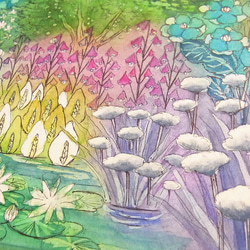 水彩画原画　"雪解けの森"【クーポン不可】 3枚目の画像