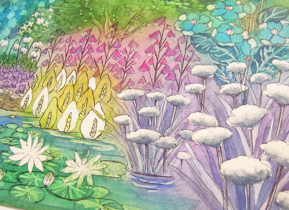 水彩画原画　"雪解けの森"【クーポン不可】 3枚目の画像