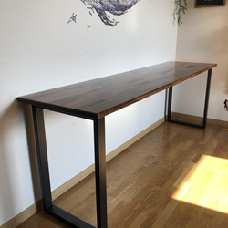 カウンターテーブル ロ型アイアン脚 2000×500×710mm ローテーブル