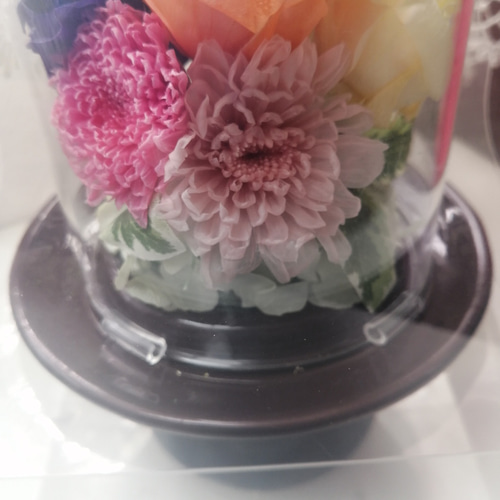 バラ アジサイ ブリザーブドフラワー 蓮花 クリスタルガラス お仏壇 お供え花 お供え 花 プリザーブドフラワー 仏花 ブリザードフラワー 供花 ガラス