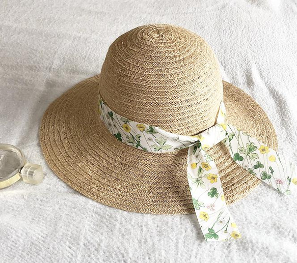 リバティ　ジョゼフィンズ・ガーデン×French linen hat 1枚目の画像