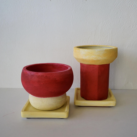 静物画から抜け出したような植木鉢　Noppo and Dango : RED 7枚目の画像
