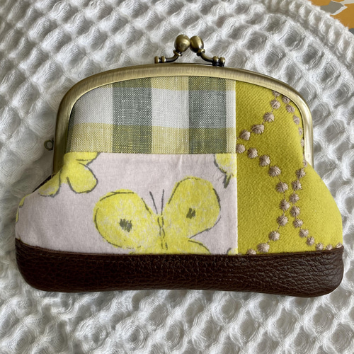 ミナペルホネン 親子がま口 親子がま口財布 ミナペルホネン タンバリン ブルー がま口 makopan