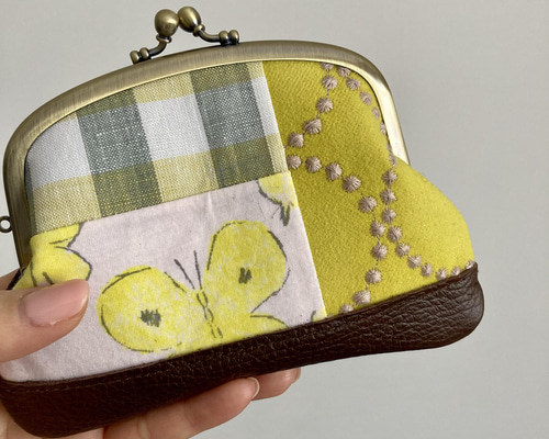 ミナペルホネン 親子がま口 親子がま口財布 ミナペルホネン タンバリン ブルー がま口 makopan