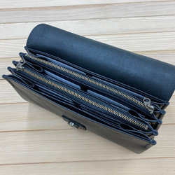 お財布ショルダーポーチ（ブラック）カード４０枚分 バッグやポシェットのような大容量長財布 6枚目の画像