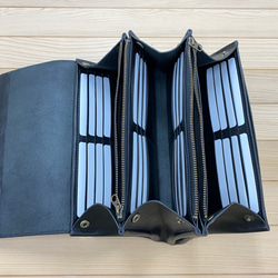 お財布ショルダーポーチ（ブラック）カード４０枚分 バッグやポシェットのような大容量長財布 4枚目の画像