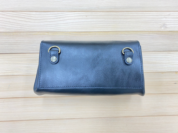 お財布ショルダーポーチ（ブラック）カード４０枚分 バッグやポシェットのような大容量長財布 7枚目の画像