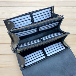 お財布ショルダーポーチ（ブラック）カード４０枚分 バッグやポシェットのような大容量長財布 5枚目の画像