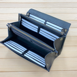 お財布ショルダーポーチ（ブラック）カード４０枚分 バッグやポシェットのような大容量長財布 1枚目の画像