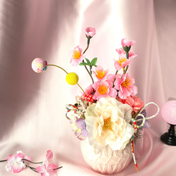 ひなまつり 桃の花アレンジメント アーティフィシャルフラワー アート
