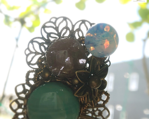 シラスオパール レースネックレス・サフィレット風 ネックレス