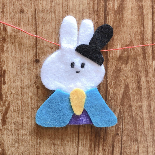 予約販売】ひなまつり うさぎ ひな道具 刺繍 フェルト ガーランド