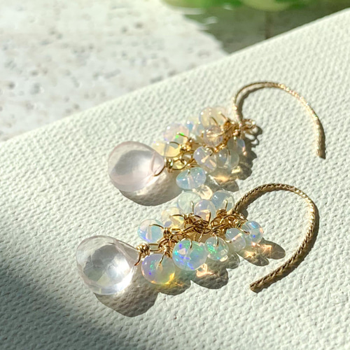 14kgfガーデンクォーツ・ルビーピアス/イヤリング 614069a6a62dfdc1896f8322c9be7b