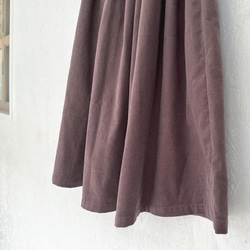 丈オーダー可 遠州産やわらかコーデュロイのギャザースカート パープル 大きい 小さいサイズ nunono-13 9枚目の画像