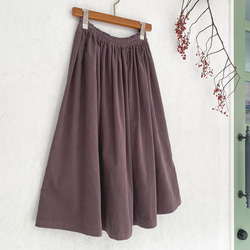 丈オーダー可 遠州産やわらかコーデュロイのギャザースカート パープル 大きい 小さいサイズ nunono-13 7枚目の画像