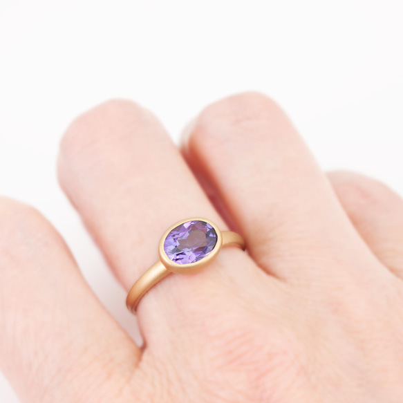 SV(GP) Candy ring / Amethyst 5枚目の画像