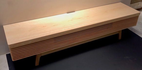 [手作り家具】桧（四国産）無垢材・オイルフィニッシュ・のシンプルなテレビ台 w170 4枚目の画像