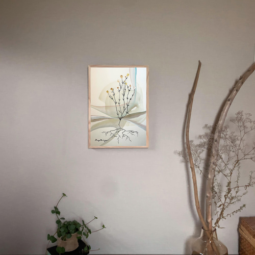 k*i様 日常に彩りを添えるインテリアアート　原画　A3　額付き　植物画　絵画 絵画 静物画 インテリア 壁掛け 版画 アート 玄関 おしゃれ 額