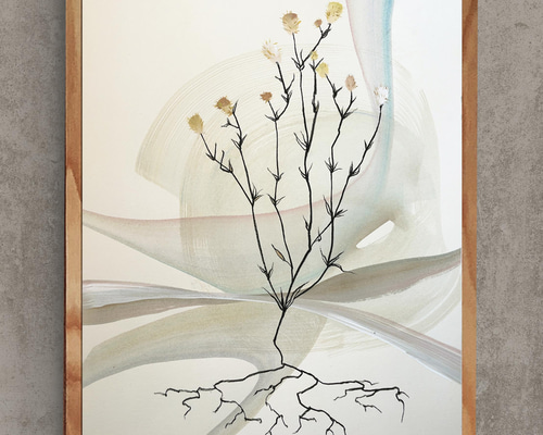 在庫処分 激安 川辺の草花 【原画/A3】 gray-g インテリアアート 絵画 絵画 絵画