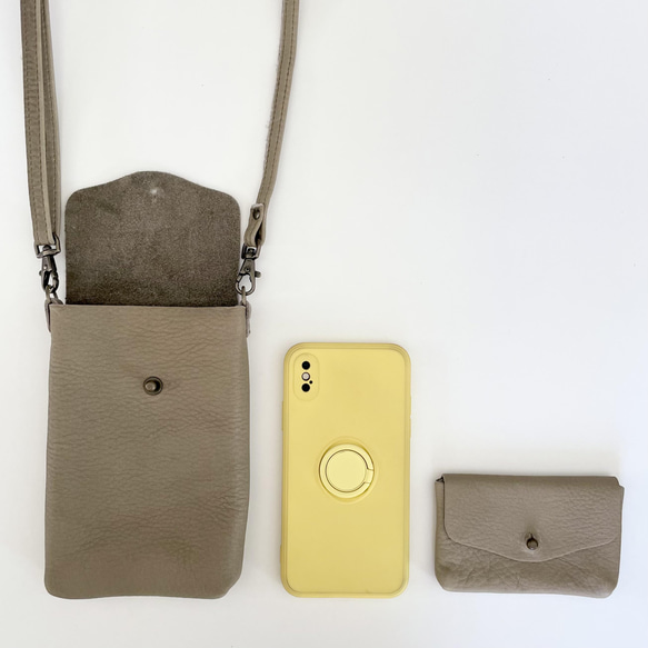 牛皮收縮皮革智慧型手機小包【6色可選】 第6張的照片