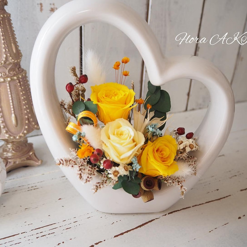 ハートのアレンジ✨プリザーブドフラワーアレンジ 花の贈り物 敬老の日