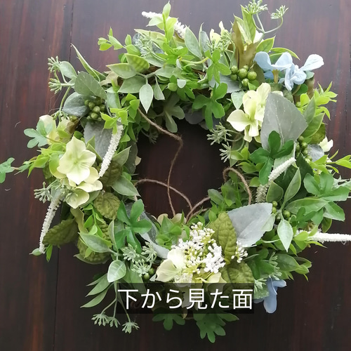 グリーンと実物のフライングリース　クリスマスリース 楽天市場】造花フライングリース/大きめサイズ/フェイクグリーン