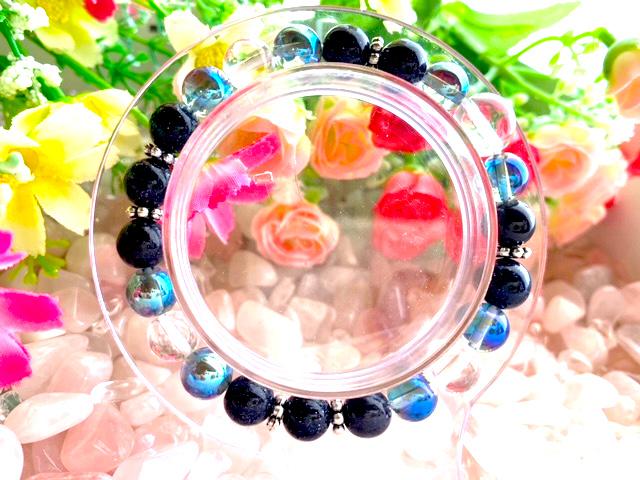 ブルーゴールドストーン＊ブレスレットNo.80＊