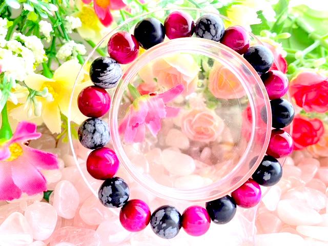 オブシディアン×タイガーアイ＊ブレスレットNo.84＊