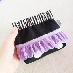 單色褶邊彈簧袋紫色 12 厘米 第2張的照片