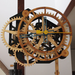 木製歯車の柱時計 【受注制作】 1枚目の画像